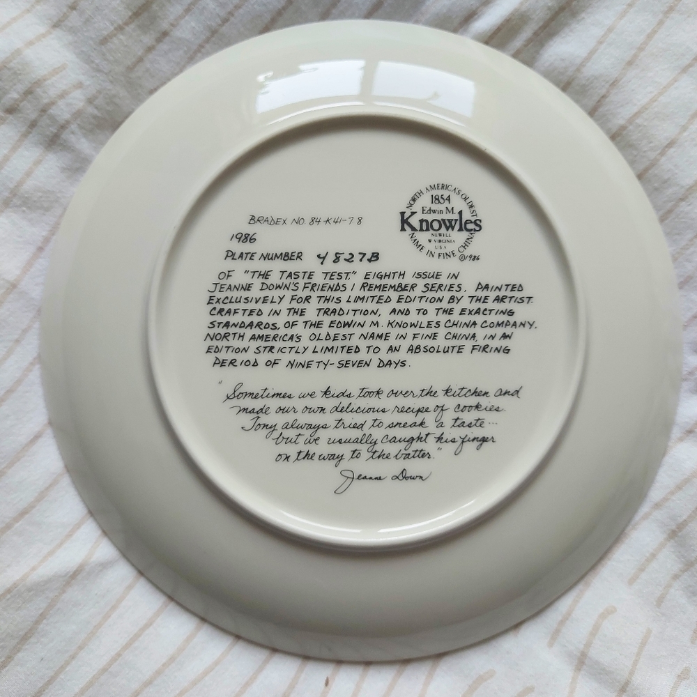 "Taste Test" Knowles Plate - Picture 3 of 4